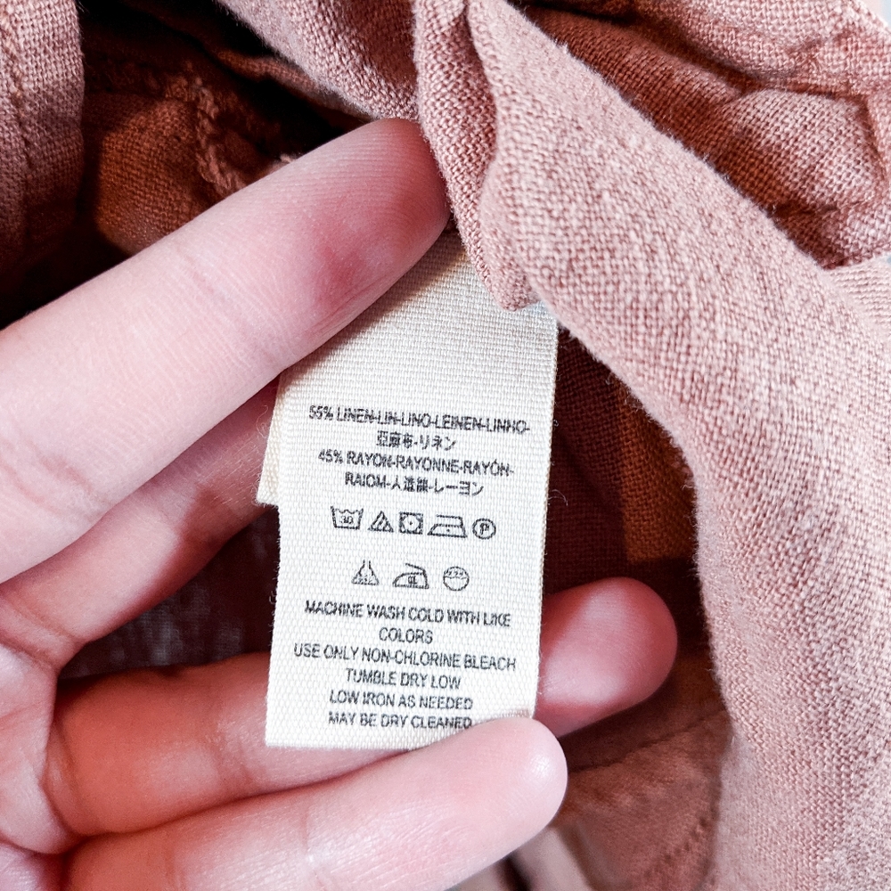 Free People Joani Sayulita Skies Long Sleeve Linen Blend Peplum Jacket Size S - Picture 8 of 9
